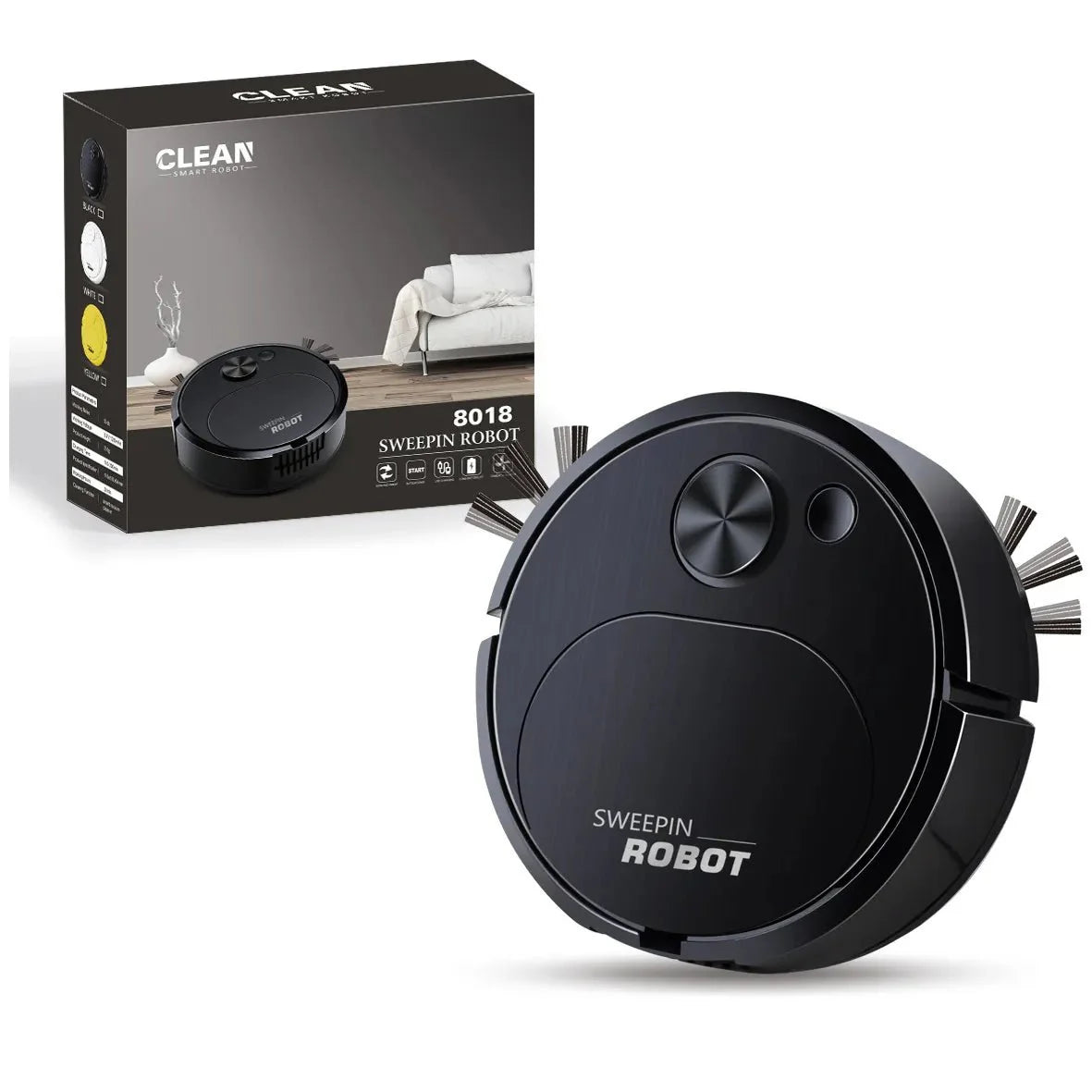 Aspirador de pó robô varredor USB 3 em 1 inteligente sem fio - Casa Bela