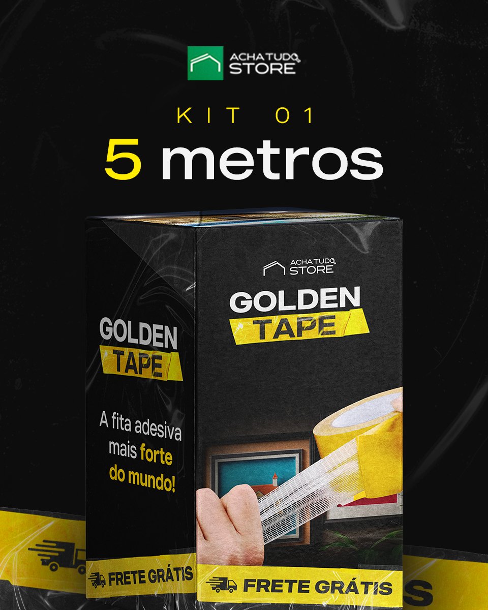 Golden Tape - Fita Adesiva dupla face de Malha Mesh Fiber - Casa Bela