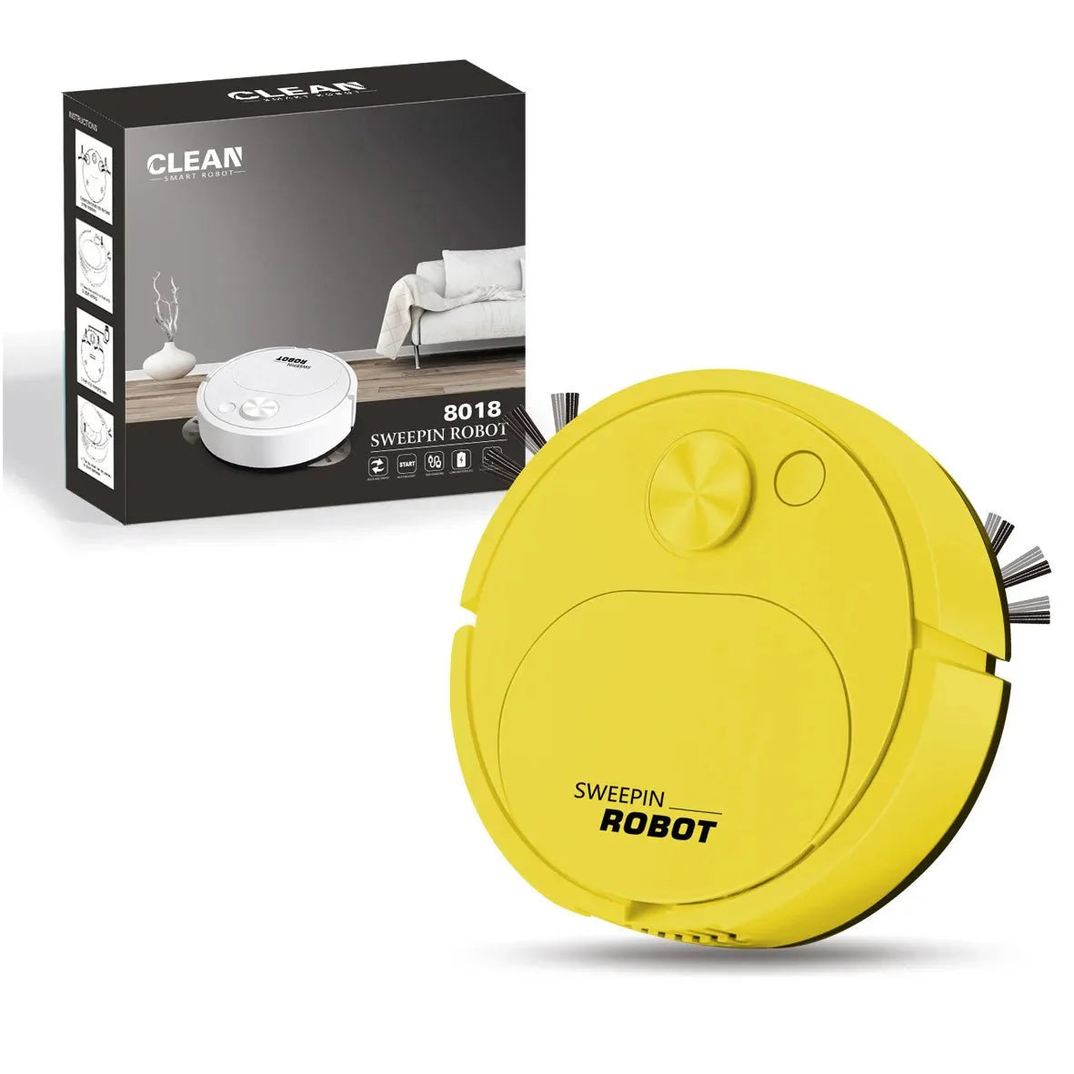 Aspirador de pó robô varredor USB 3 em 1 inteligente sem fio - Casa Bela