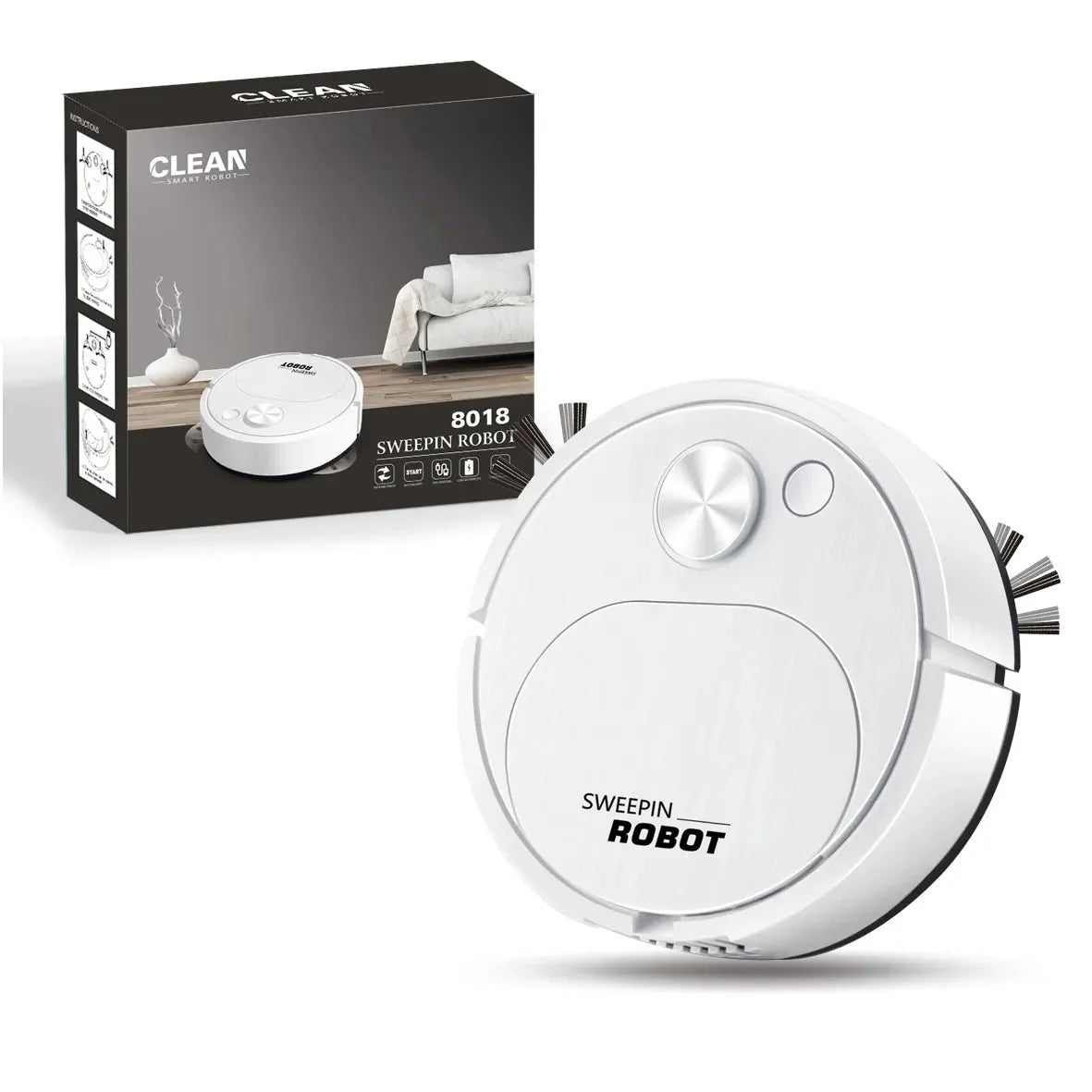 Aspirador de pó robô varredor USB 3 em 1 inteligente sem fio - Casa Bela