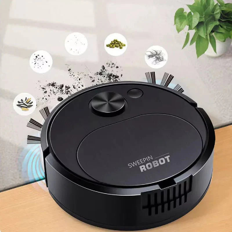 Aspirador de pó robô varredor USB 3 em 1 inteligente sem fio - Casa Bela