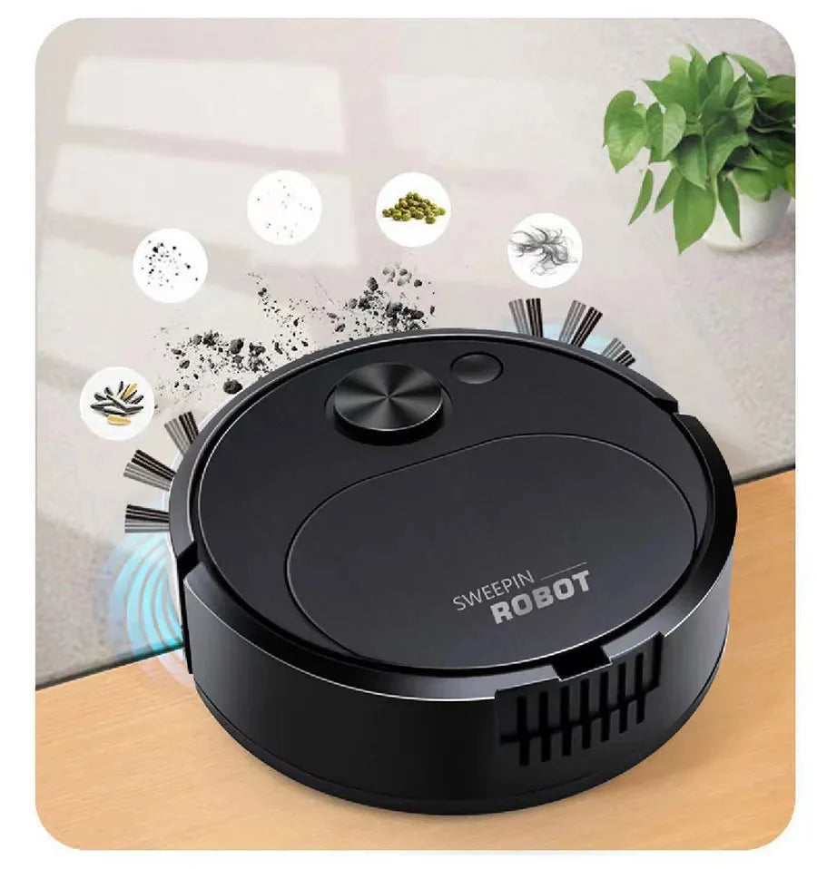 Aspirador de pó robô varredor USB 3 em 1 inteligente sem fio - Casa Bela