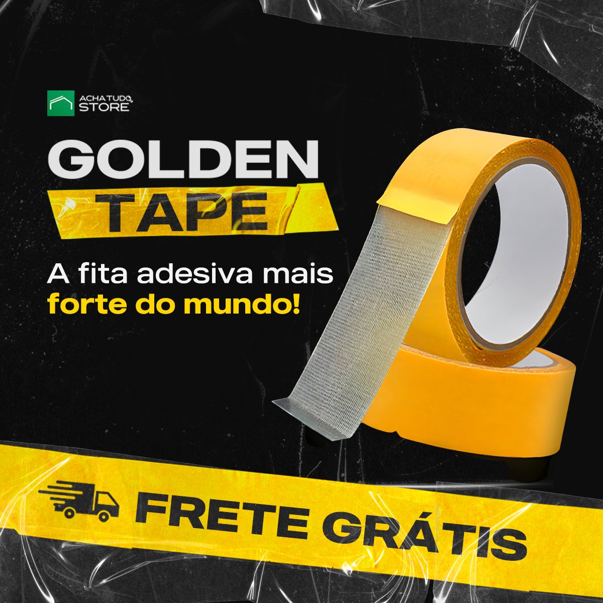 Golden Tape - Fita Adesiva dupla face de Malha Mesh Fiber - Casa Bela